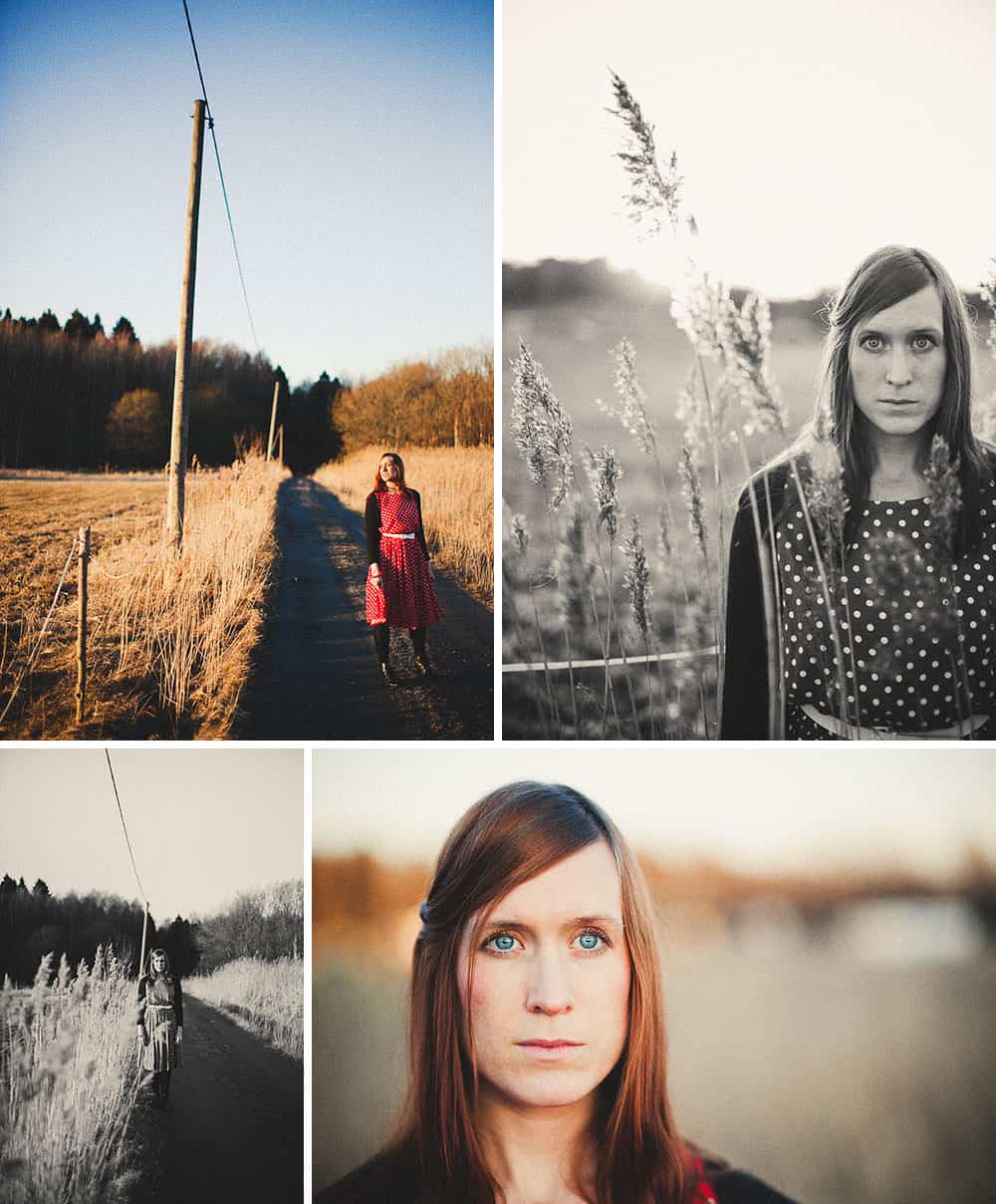 A portrait of Katarina by the Road by Oskar Allerby